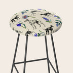 GREYHOUND DOGS and PRESSED FLOWERS Stool Gallery Image 2