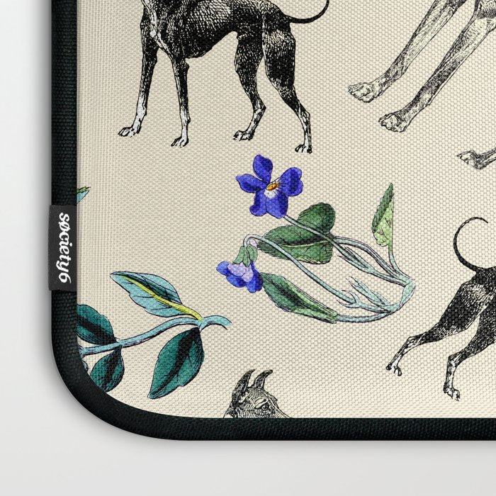GREYHOUND DOGS and PRESSED FLOWERS Laptop Sleeve Gallery Image 3