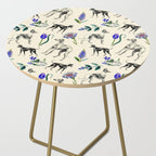 GREYHOUND DOGS and PRESSED FLOWERS Side Table Gallery Image 2