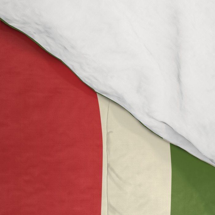 Modern Liquid Swirl Abstract Pattern Square in Retro Christmas Red Green Cream Comforter Gallery Image 4
