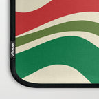 Modern Liquid Swirl Abstract Pattern Square in Retro Christmas Red Green Cream Laptop Sleeve Gallery Image 3