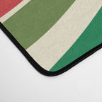 Modern Liquid Swirl Abstract Pattern Square in Retro Christmas Red Green Cream Desk Mat Gallery Image 4