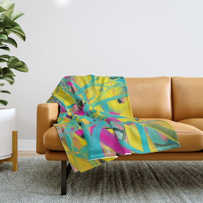 Abstract expressionist Art. Abstract Painting 24. Throw Blanket