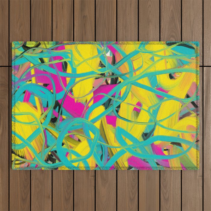 Abstract expressionist Art. Abstract Painting 24. Outdoor Rug Gallery Image 1