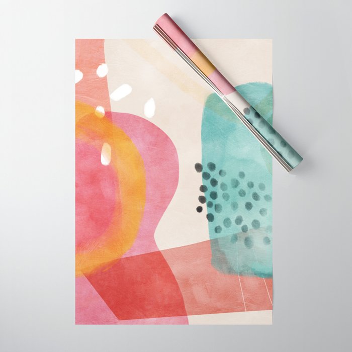 mid century organic shapes spring 21 Wrapping Paper Gallery Image 1