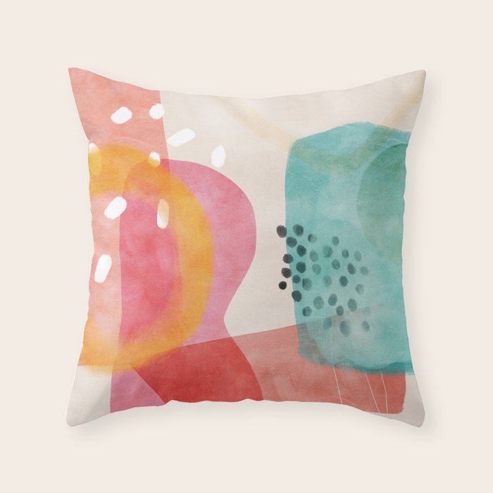 mid century organic shapes spring 21 Throw Pillow Gallery Image 6