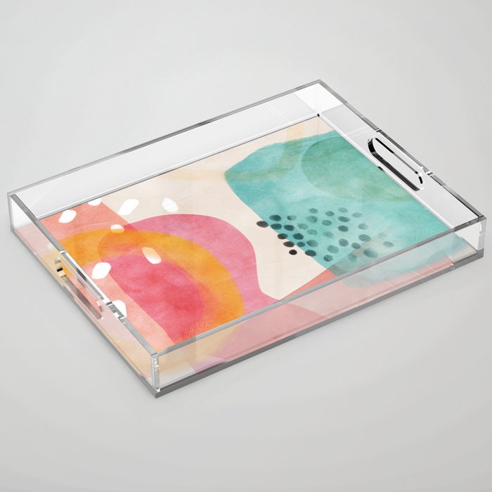 mid century organic shapes spring 21 Acrylic Tray Gallery Image 1