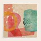 mid century organic shapes spring 21 Wood Wall Art Gallery Image 1