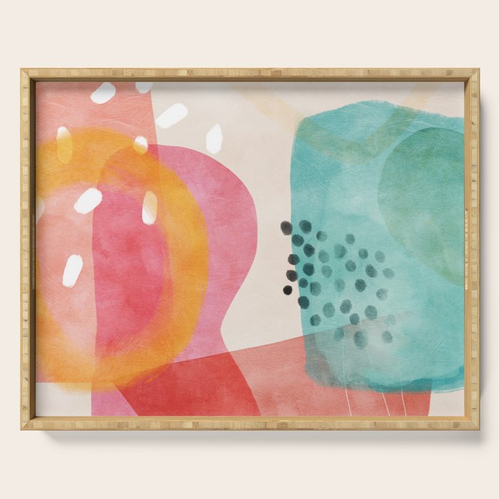 mid century organic shapes spring 21 Serving Tray Gallery Image 1