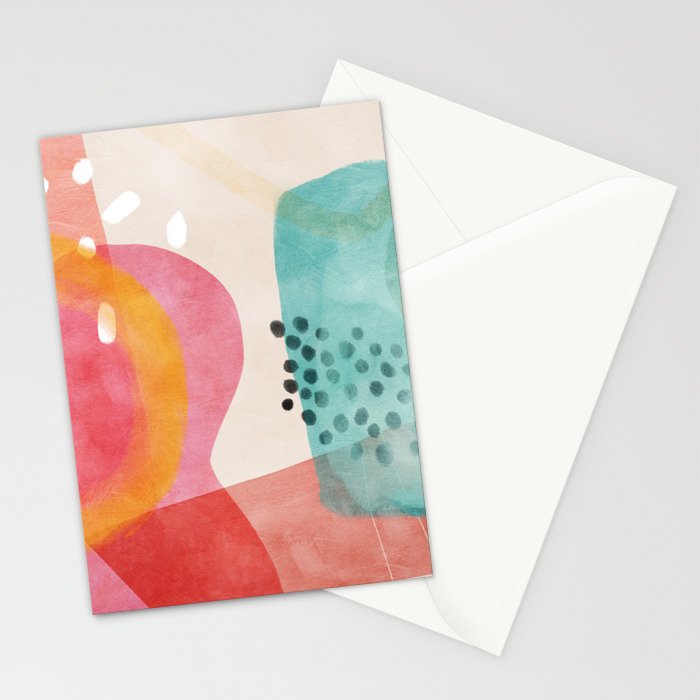 mid century organic shapes spring 21 Stationery Card Gallery Image 2