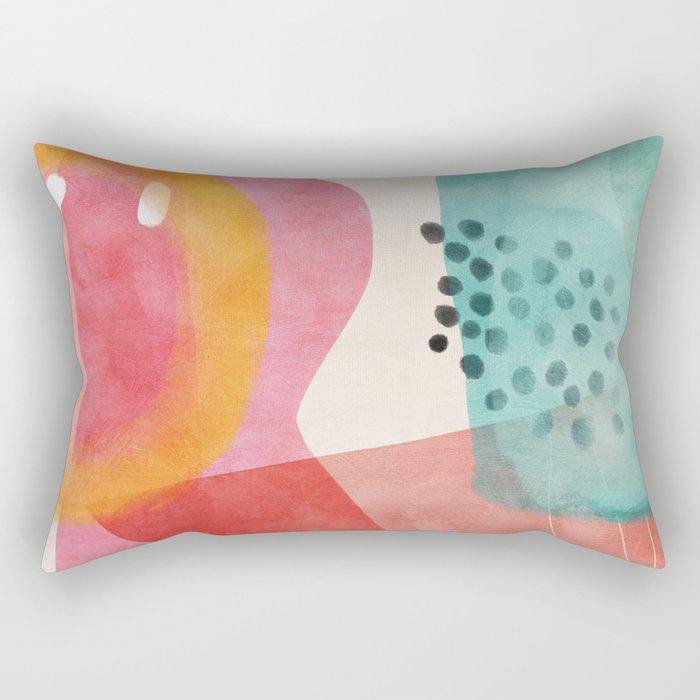 mid century organic shapes spring 21 Rectangular Pillow Gallery Image 2