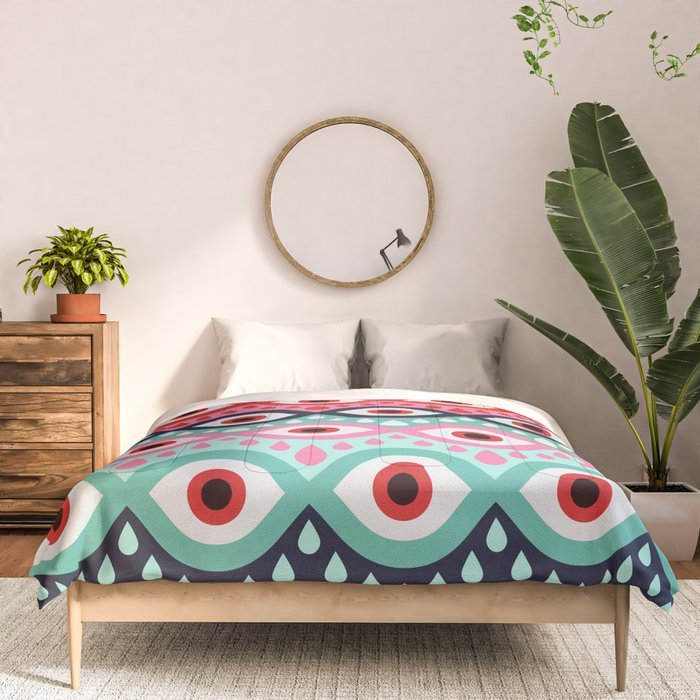 Garnished Eyes - Mint & Pink Comforter Gallery Image 3
