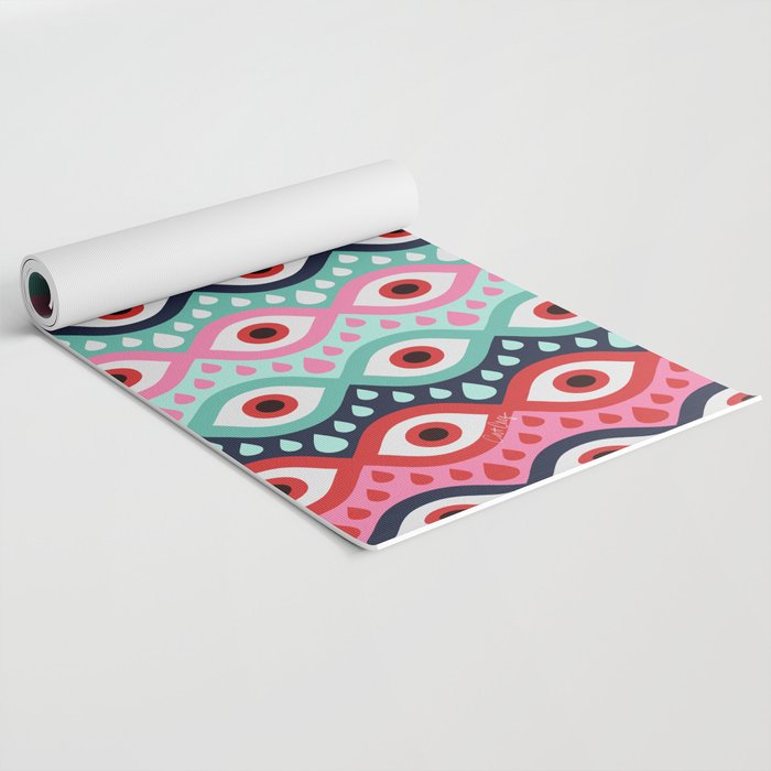 Garnished Eyes - Mint & Pink Yoga Mat Gallery Image 2