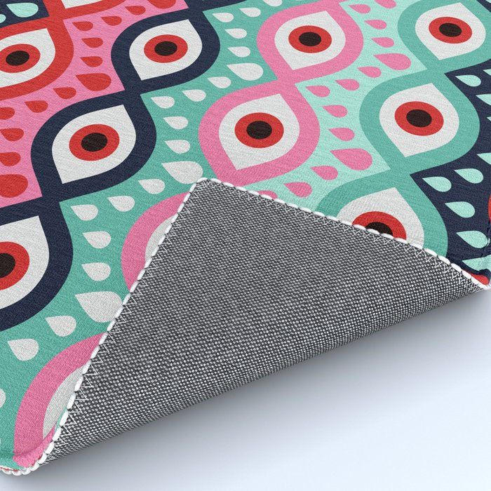 Garnished Eyes - Mint & Pink Rug Gallery Image 4