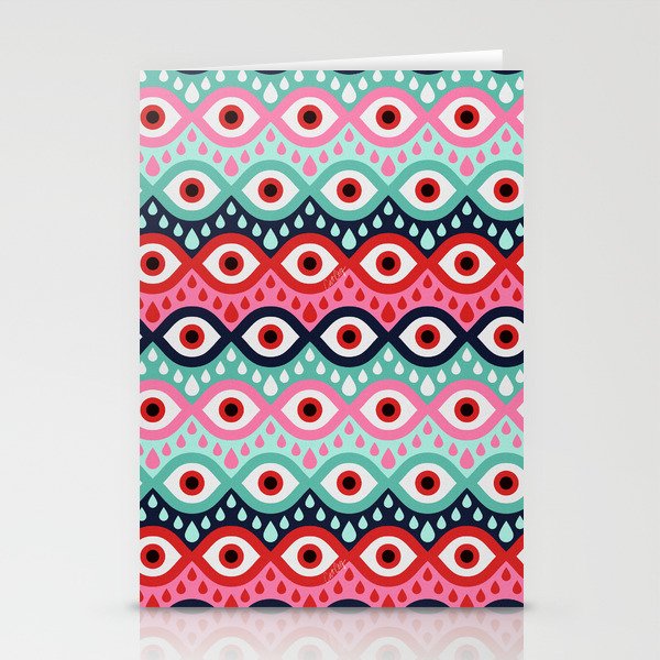Garnished Eyes - Mint & Pink Stationery Card Gallery Image 2