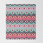 Garnished Eyes - Mint & Pink Throw Blanket Gallery Image 2
