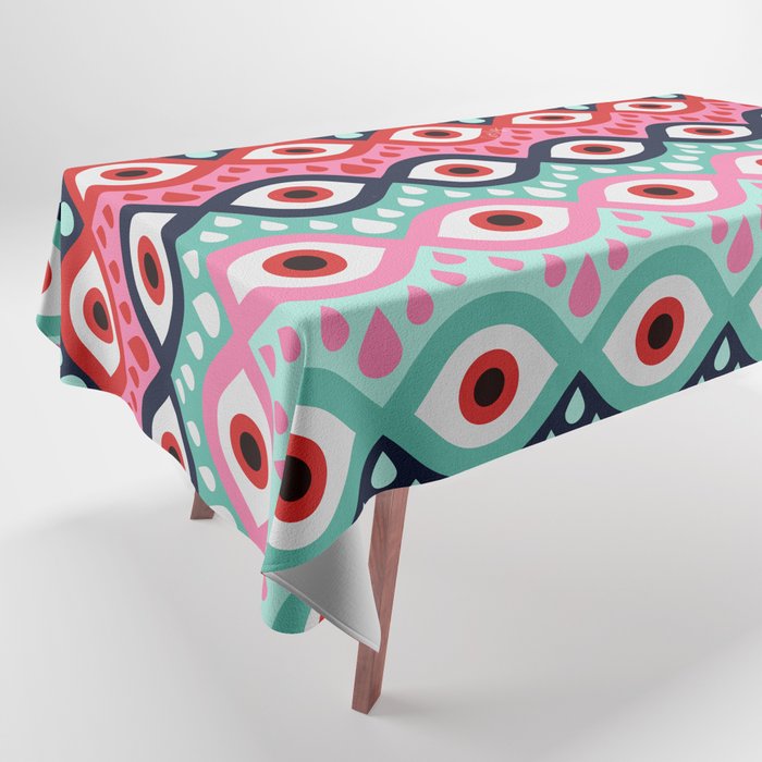 Garnished Eyes - Mint & Pink Tablecloth Gallery Image 1