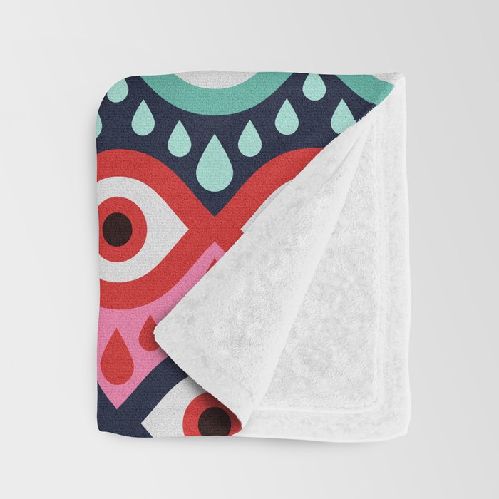 Garnished Eyes - Mint & Pink Throw Blanket Gallery Image 3