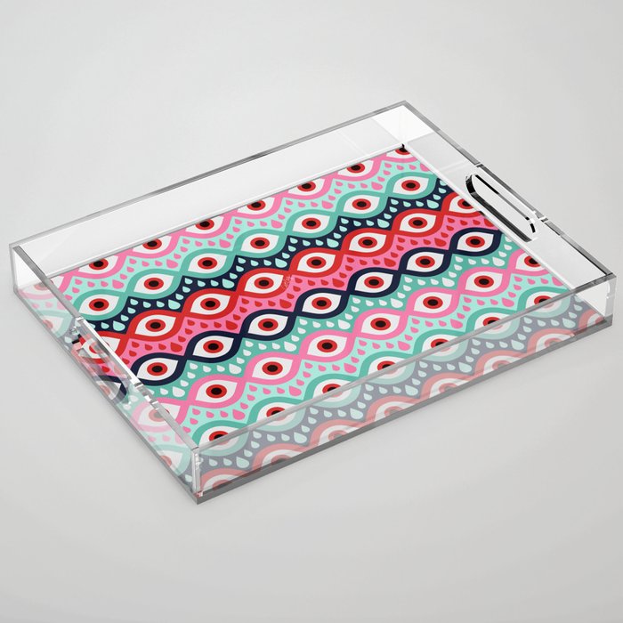 Garnished Eyes - Mint & Pink Acrylic Tray Gallery Image 1
