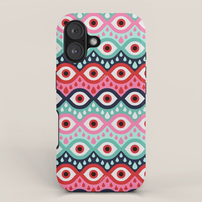 Garnished Eyes - Mint & Pink iPhone Case Gallery Image 1