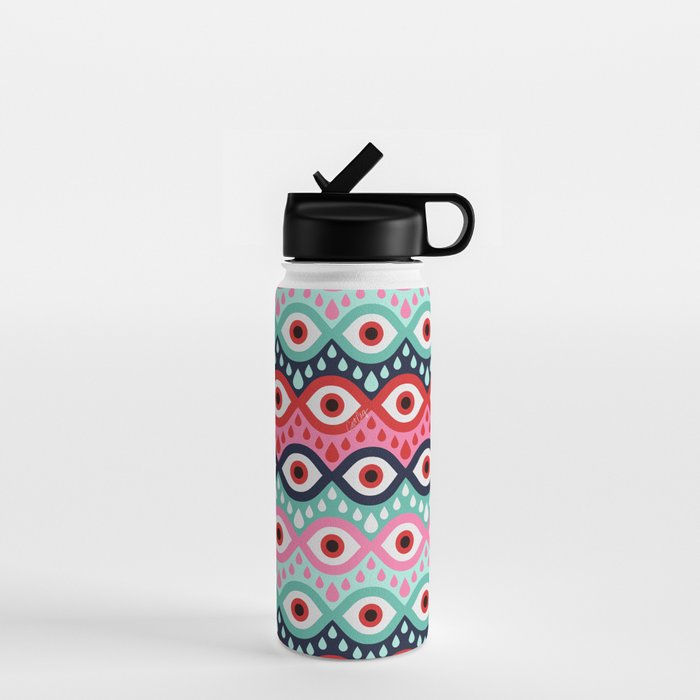 Garnished Eyes - Mint & Pink Water Bottle Gallery Image 1