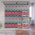 Garnished Eyes - Mint & Pink Wall Mural Gallery Image 1