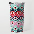 Garnished Eyes - Mint & Pink Travel Mug Gallery Image 3
