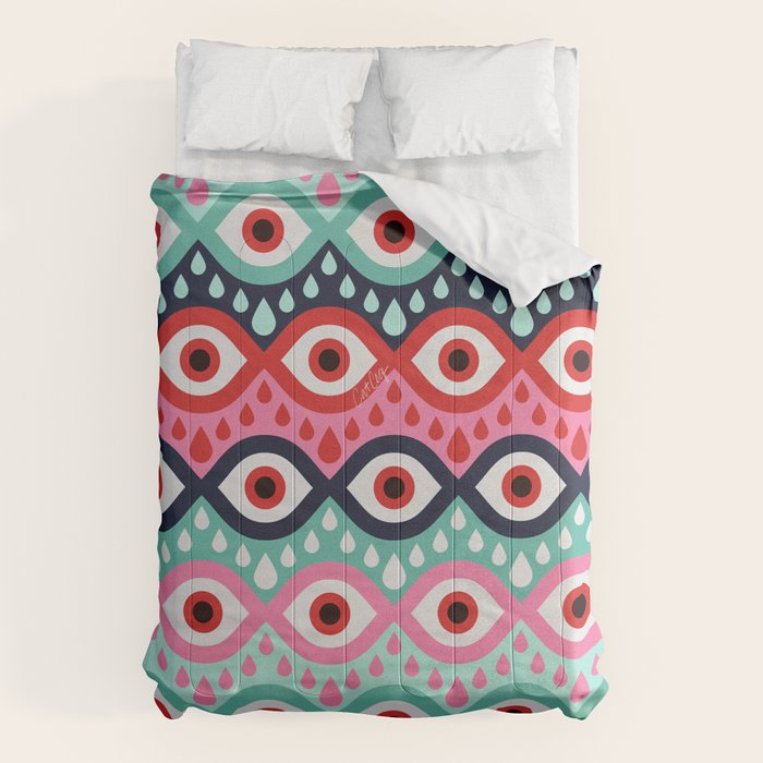 Garnished Eyes - Mint & Pink Comforter Gallery Image 6