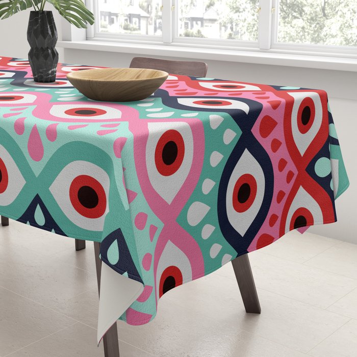 Garnished Eyes - Mint & Pink Tablecloth Gallery Image 3