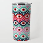 Garnished Eyes - Mint & Pink Travel Mug Gallery Image 1