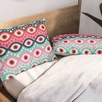 Garnished Eyes - Mint & Pink Pillow Sham Gallery Image 2