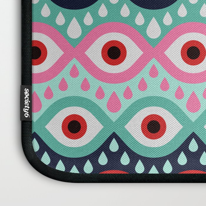 Garnished Eyes - Mint & Pink Laptop Sleeve Gallery Image 3