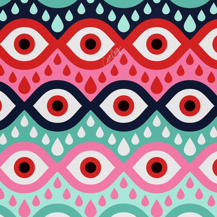 Garnished Eyes - Mint & Pink Coffee Mug Gallery Image 2