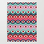 Garnished Eyes - Mint & Pink Poster Gallery Image 4