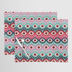 Garnished Eyes - Mint & Pink Placemat Gallery Image 1