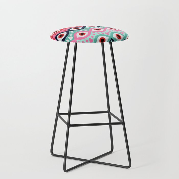 Garnished Eyes - Mint & Pink Stool Gallery Image 1