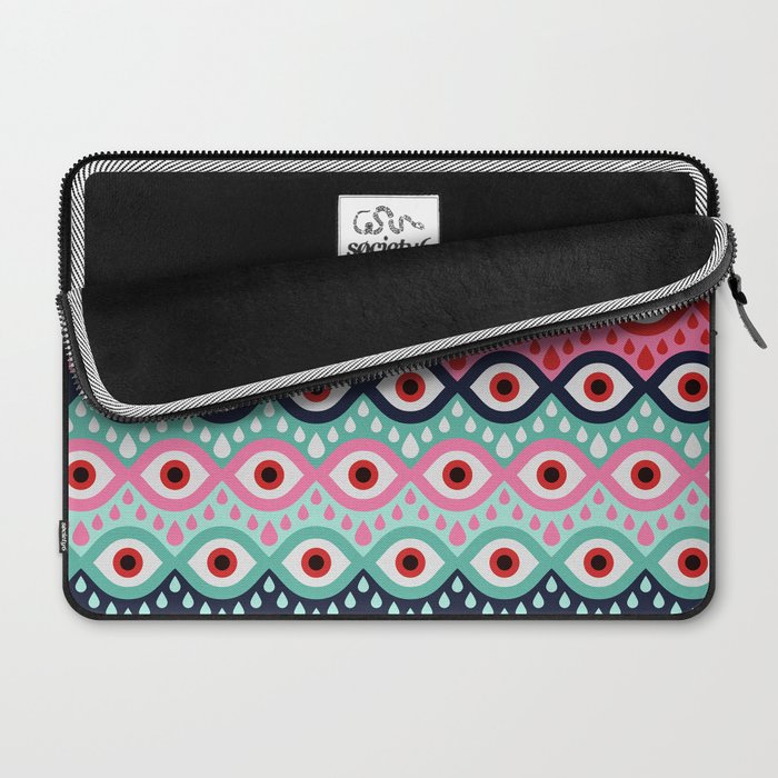 Garnished Eyes - Mint & Pink Laptop Sleeve Gallery Image 2