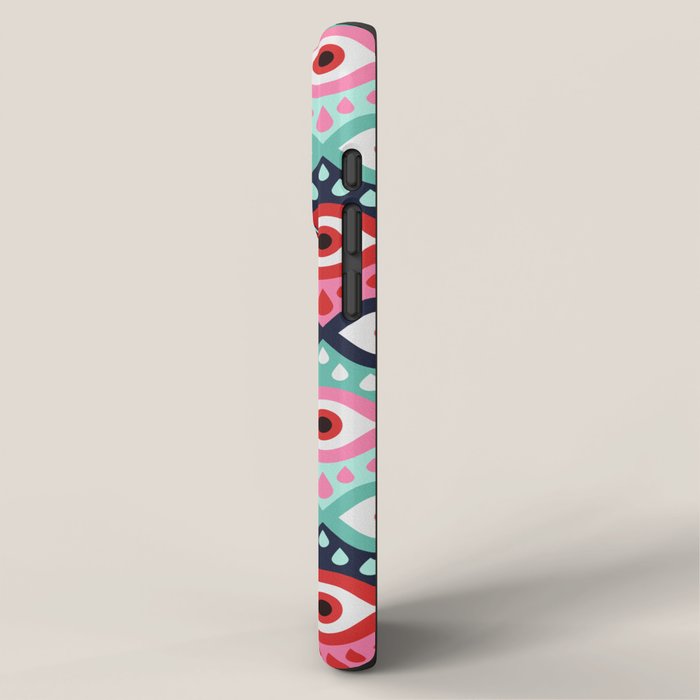 Garnished Eyes - Mint & Pink iPhone Case Gallery Image 2