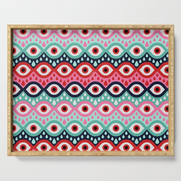 Garnished Eyes - Mint & Pink Serving Tray Gallery Image 1