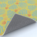 Winter & Woodsy Pine Trees in Yellow & Blue Rug Gallery Image 4