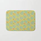 Winter & Woodsy Pine Trees in Yellow & Blue Bath Mat Gallery Image 1