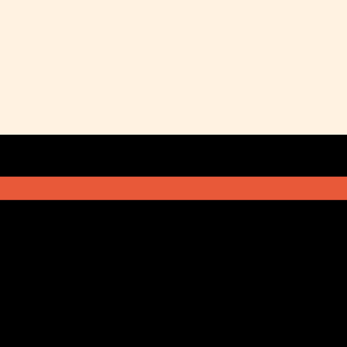Minimal Solid Stripe Color Block Pattern in Black, Almond Cream, and Orange Coffee Mug Gallery Image 2