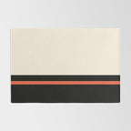 Minimal Solid Stripe Color Block Pattern in Black, Almond Cream, and Orange Rug Gallery Image 2