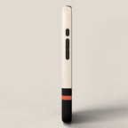 Minimal Solid Stripe Color Block Pattern in Black, Almond Cream, and Orange iPhone Case Gallery Image 2