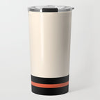 Minimal Solid Stripe Color Block Pattern in Black, Almond Cream, and Orange Travel Mug Gallery Image 1