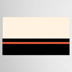 Minimal Solid Stripe Color Block Pattern in Black, Almond Cream, and Orange Tablecloth Gallery Image 2