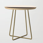 Minimal Solid Stripe Color Block Pattern in Black, Almond Cream, and Orange Side Table Gallery Image 1