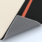 Minimal Solid Stripe Color Block Pattern in Black, Almond Cream, and Orange Rug Gallery Image 4