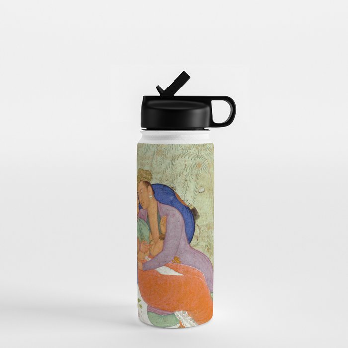 Embracing Couple Indian Painting Miniature Mughal Art Water Bottle Gallery Image 1