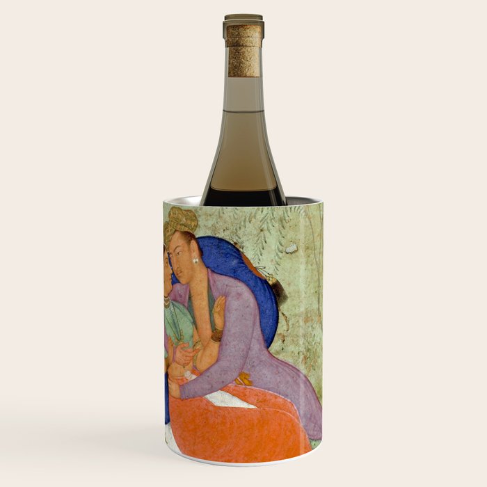 Embracing Couple Indian Painting Miniature Mughal Art Wine Chiller Gallery Image 1